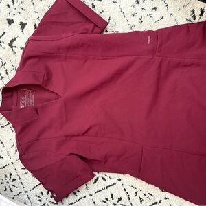 Figs Maroon Scrub Top